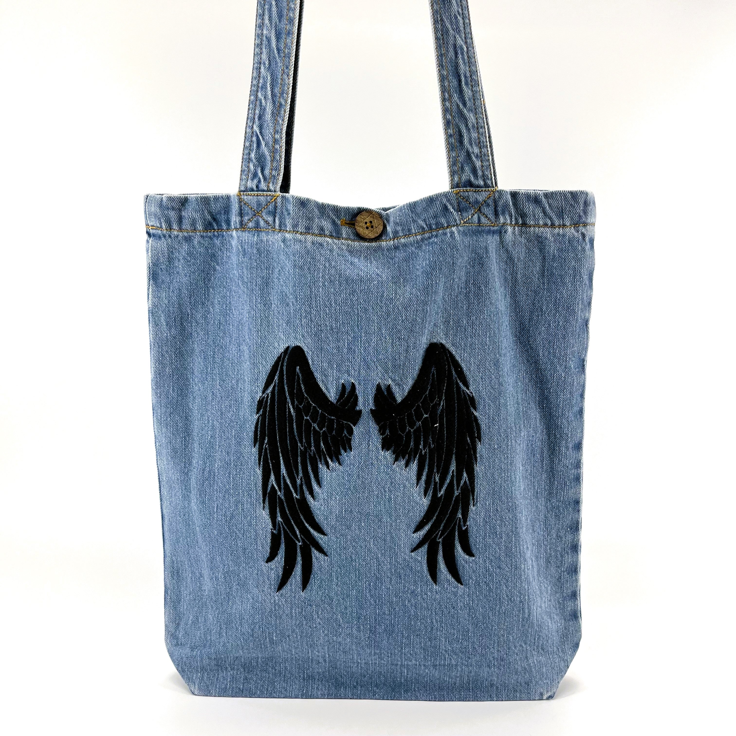 Angel Wings - Denim Tote Bag | Light Denim